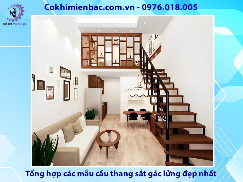 Tổng hợp các mẫu cầu thang sắt gác lửng đẹp nhất 2024