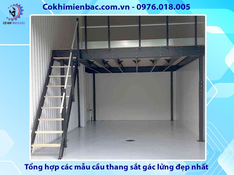 Tổng hợp các mẫu cầu thang sắt gác lửng đẹp nhất 2024