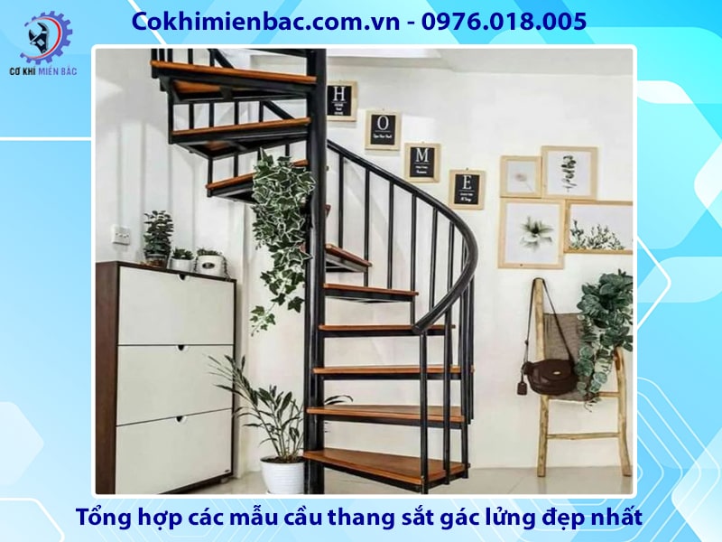 Tổng hợp các mẫu cầu thang sắt gác lửng đẹp nhất 2024