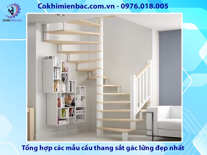 Tổng hợp các mẫu cầu thang sắt gác lửng đẹp nhất 2024