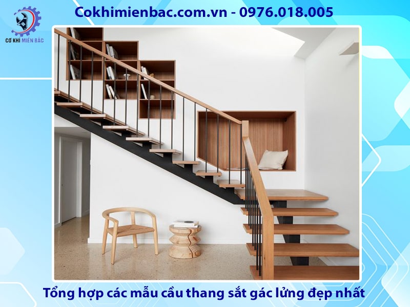 Tổng hợp các mẫu cầu thang sắt gác lửng đẹp nhất 2024