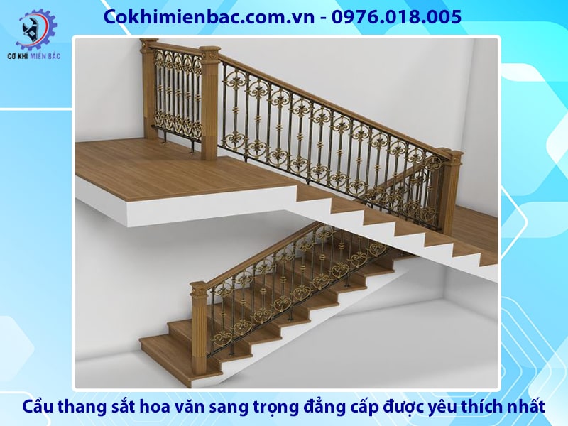 Cầu thang sắt hoa văn sang trọng, đẳng cấp được yêu thích nhất