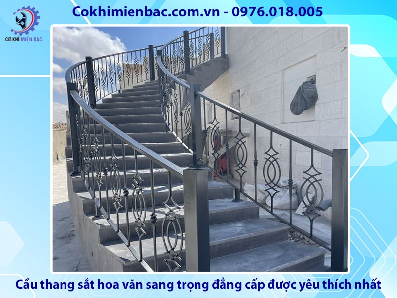 Cầu thang sắt hoa văn sang trọng, đẳng cấp được yêu thích nhất