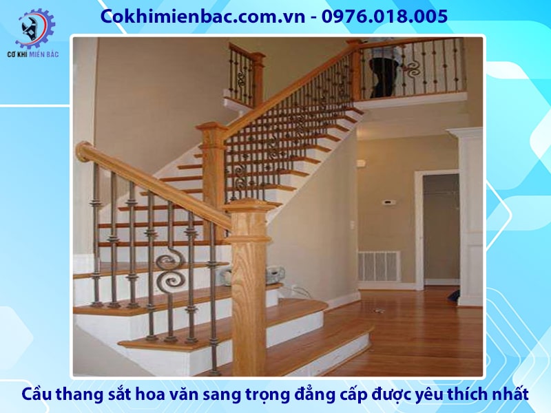 Cầu thang sắt hoa văn sang trọng, đẳng cấp được yêu thích nhất