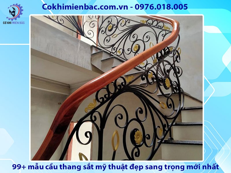 99+ mẫu cầu thang sắt mỹ thuật đẹp sang trọng mới nhất 2024 