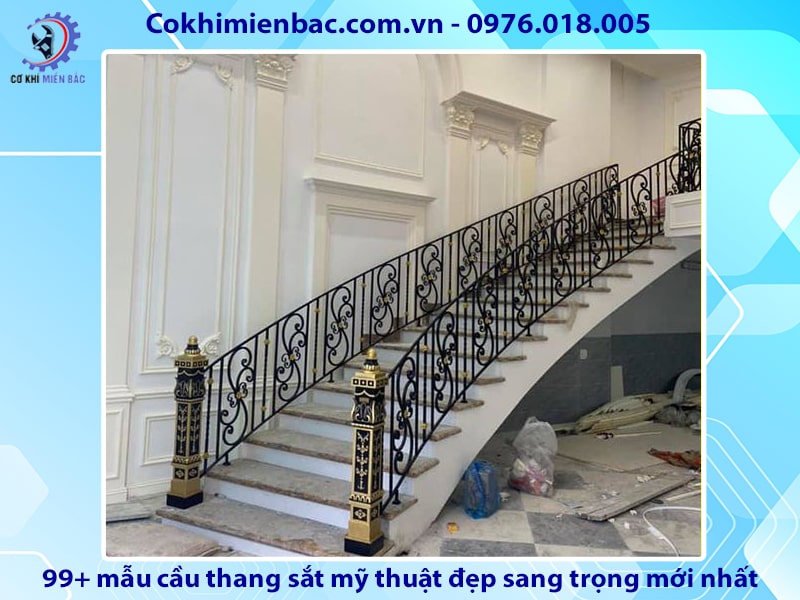 99+ mẫu cầu thang sắt mỹ thuật đẹp sang trọng mới nhất 2024 