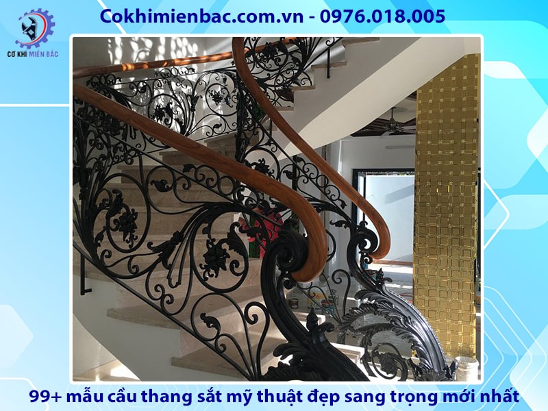 99+ mẫu cầu thang sắt mỹ thuật đẹp sang trọng mới nhất 2024 