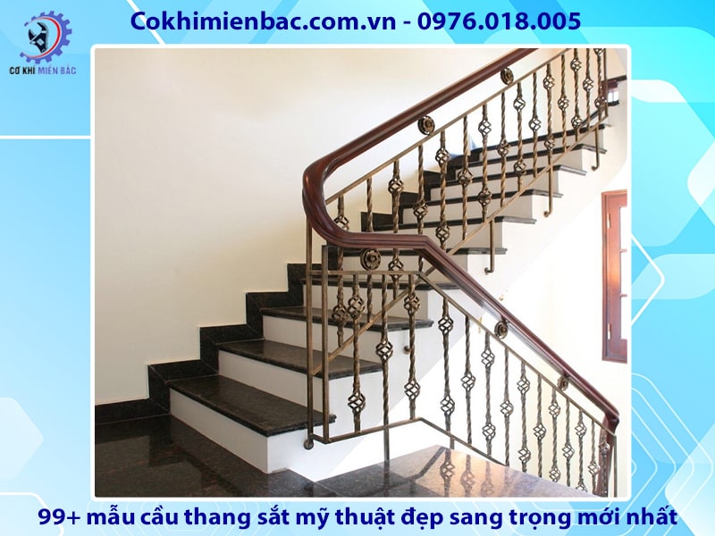 99+ mẫu cầu thang sắt mỹ thuật đẹp sang trọng mới nhất 2024 