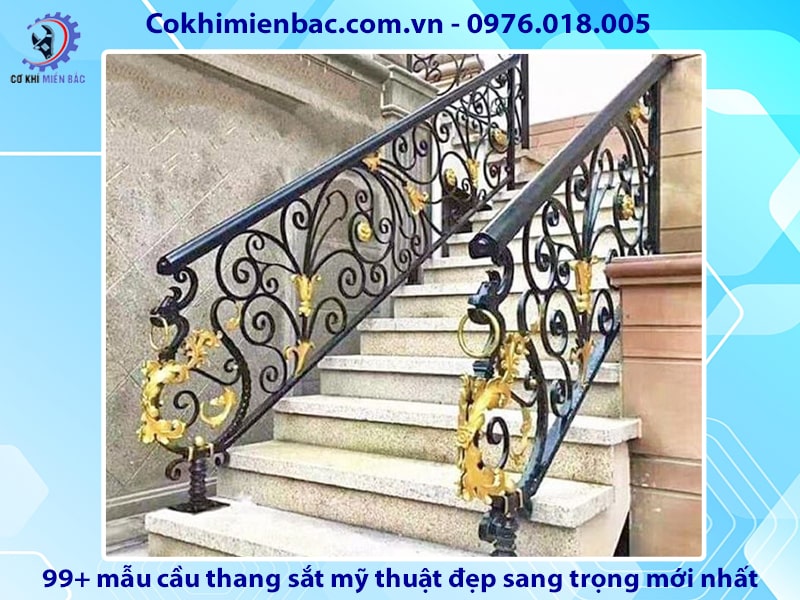 99+ mẫu cầu thang sắt mỹ thuật đẹp sang trọng mới nhất 2024 