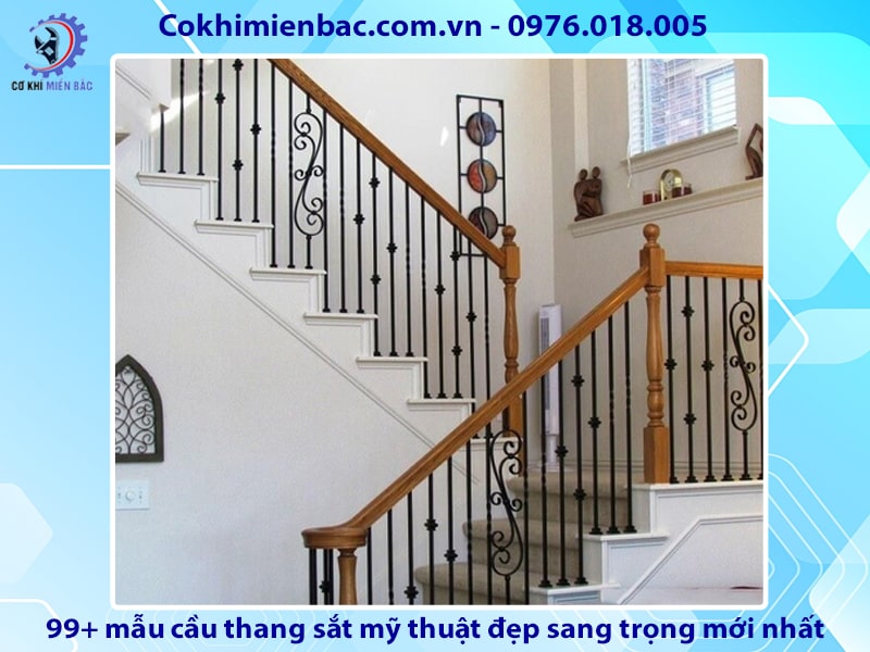 99+ mẫu cầu thang sắt mỹ thuật đẹp sang trọng mới nhất 2024 