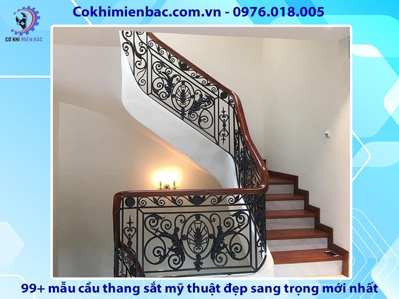 99+ mẫu cầu thang sắt mỹ thuật đẹp sang trọng mới nhất 2024 