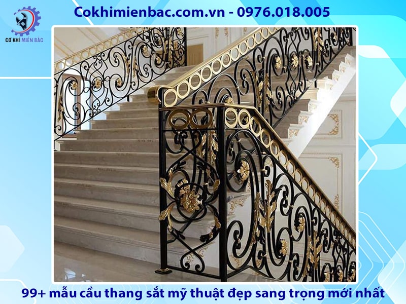 99+ mẫu cầu thang sắt mỹ thuật đẹp sang trọng mới nhất 2024 