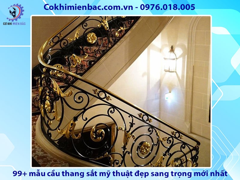 99+ mẫu cầu thang sắt mỹ thuật đẹp sang trọng mới nhất 2024 