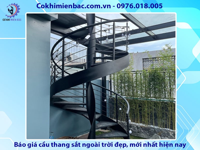 Báo giá cầu thang sắt ngoài trời đẹp, mới nhất năm 2024