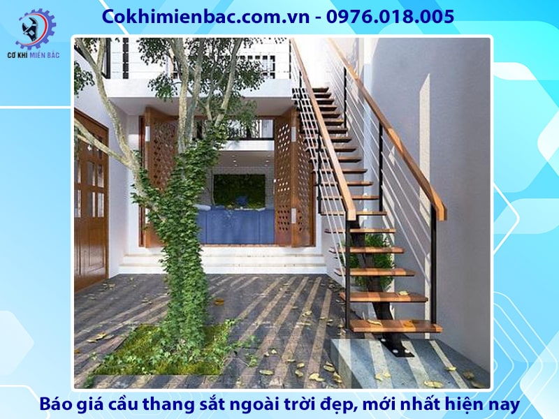 Báo giá cầu thang sắt ngoài trời đẹp, mới nhất năm 2024