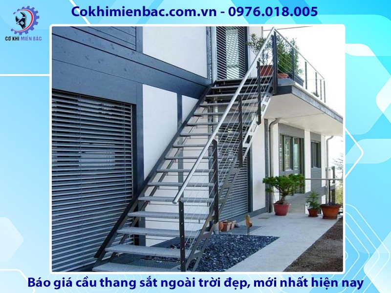 Báo giá cầu thang sắt ngoài trời đẹp, mới nhất năm 2024