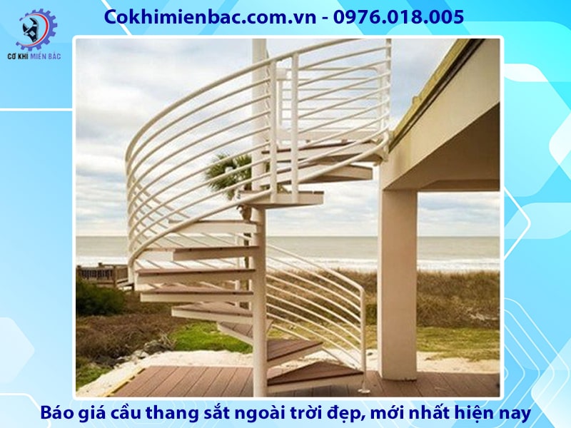 Báo giá cầu thang sắt ngoài trời đẹp, mới nhất năm 2024