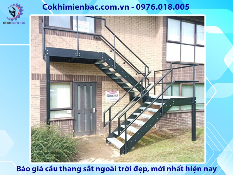 Báo giá cầu thang sắt ngoài trời đẹp, mới nhất năm 2024