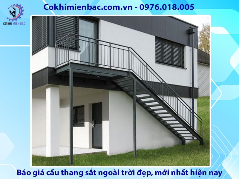 Báo giá cầu thang sắt ngoài trời đẹp, mới nhất năm 2024