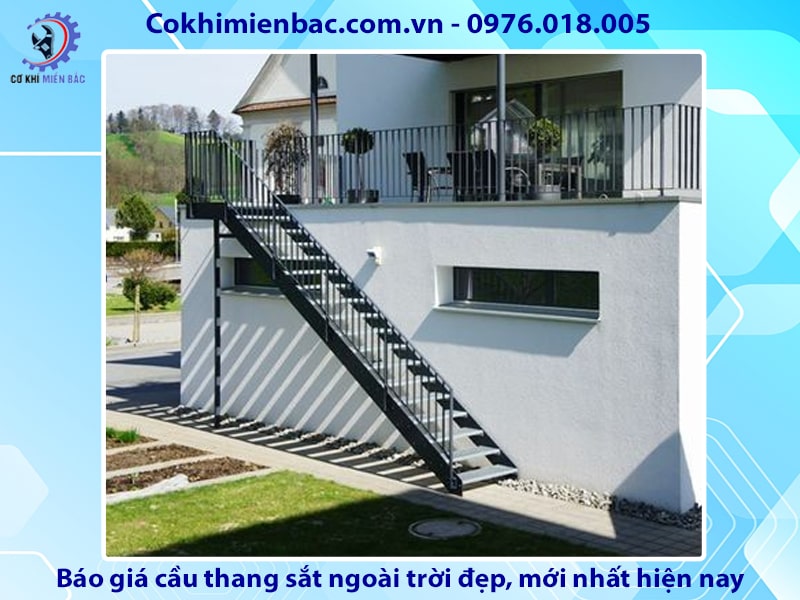 Báo giá cầu thang sắt ngoài trời đẹp, mới nhất năm 2024