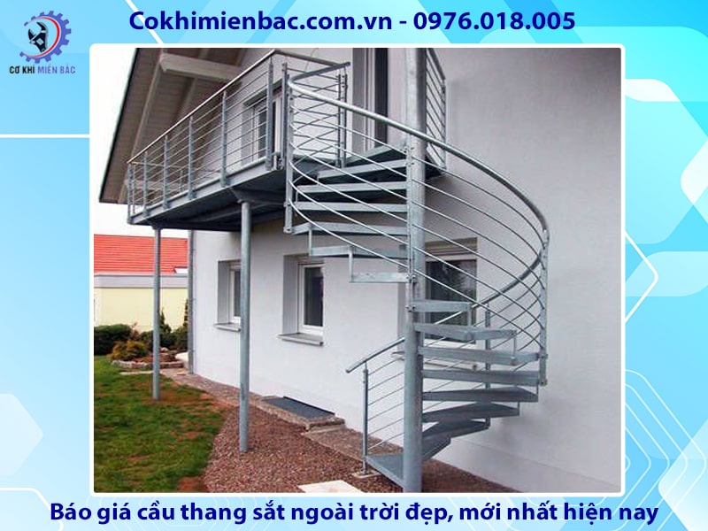 Báo giá cầu thang sắt ngoài trời đẹp, mới nhất năm 2024