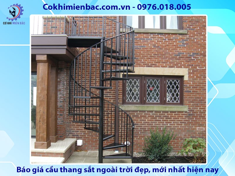 Báo giá cầu thang sắt ngoài trời đẹp, mới nhất năm 2024