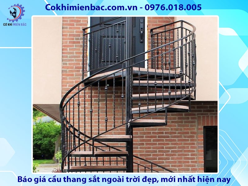 Báo giá cầu thang sắt ngoài trời đẹp, mới nhất năm 2024