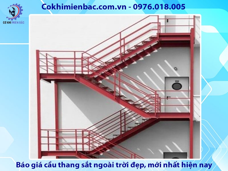 Báo giá cầu thang sắt ngoài trời đẹp, mới nhất năm 2024