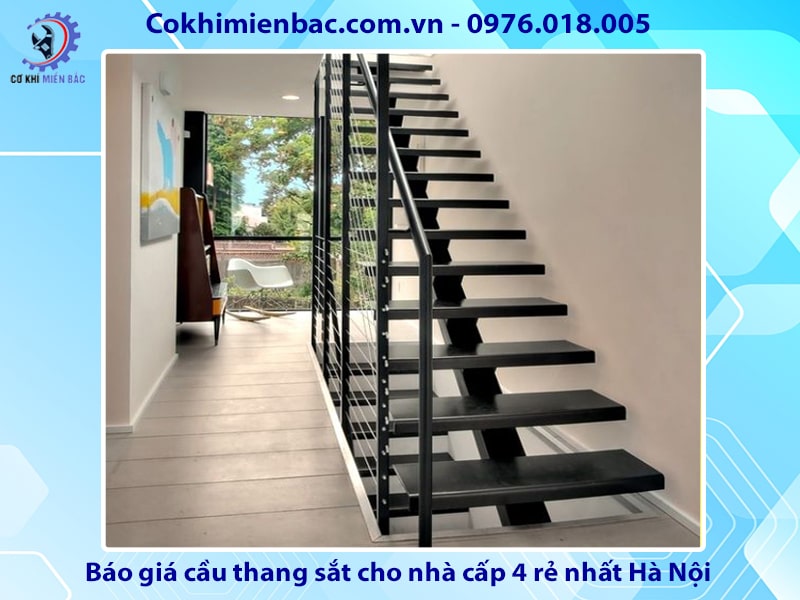 Báo giá cầu thang sắt nhà cấp 4 đẹp giá rẻ nhất Hà Nội