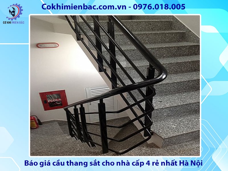 Báo giá cầu thang sắt nhà cấp 4 đẹp giá rẻ nhất Hà Nội