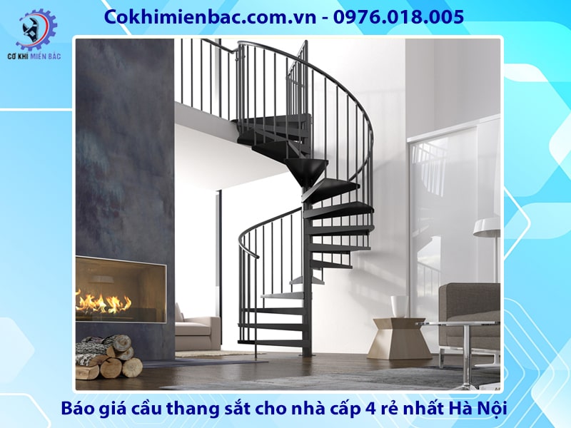 Báo giá cầu thang sắt nhà cấp 4 đẹp giá rẻ nhất Hà Nội