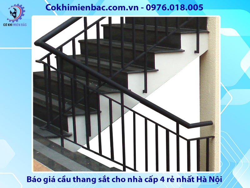 Báo giá cầu thang sắt nhà cấp 4 đẹp giá rẻ nhất Hà Nội