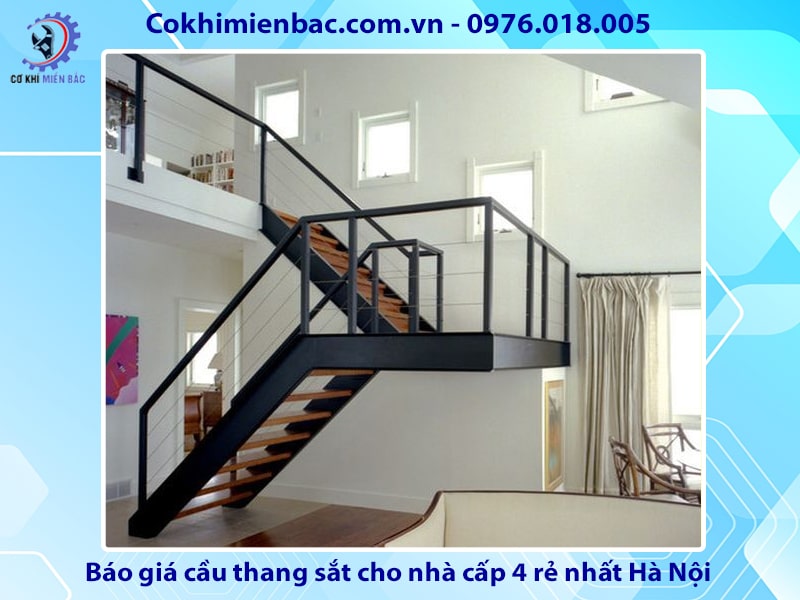 Báo giá cầu thang sắt nhà cấp 4 đẹp giá rẻ nhất Hà Nội