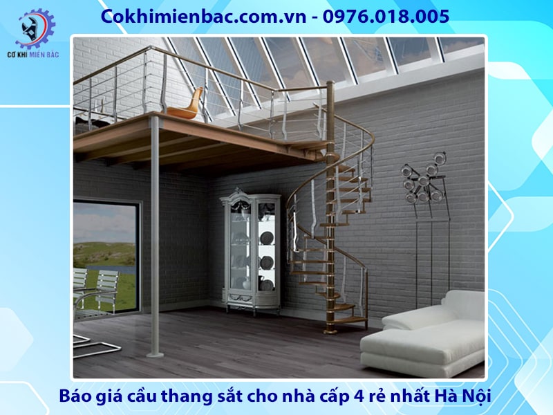 Báo giá cầu thang sắt nhà cấp 4 đẹp giá rẻ nhất Hà Nội