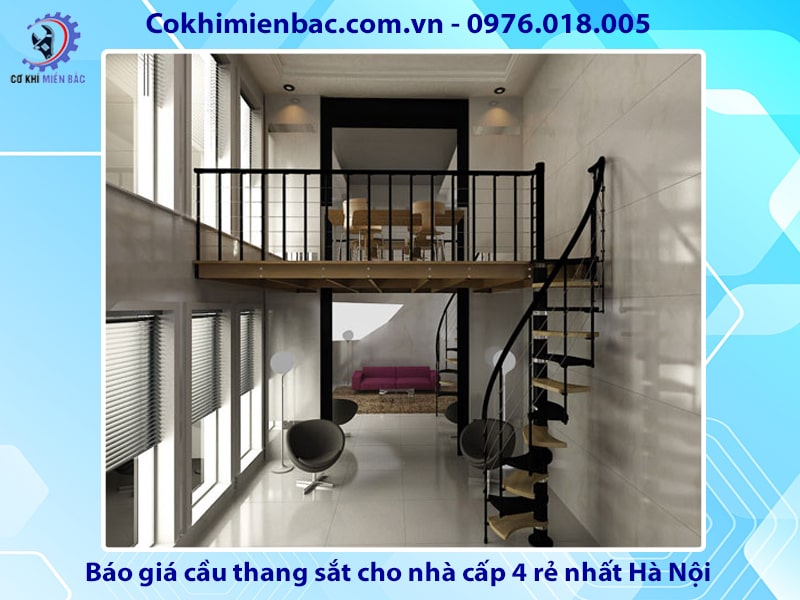 Báo giá cầu thang sắt nhà cấp 4 đẹp giá rẻ nhất Hà Nội