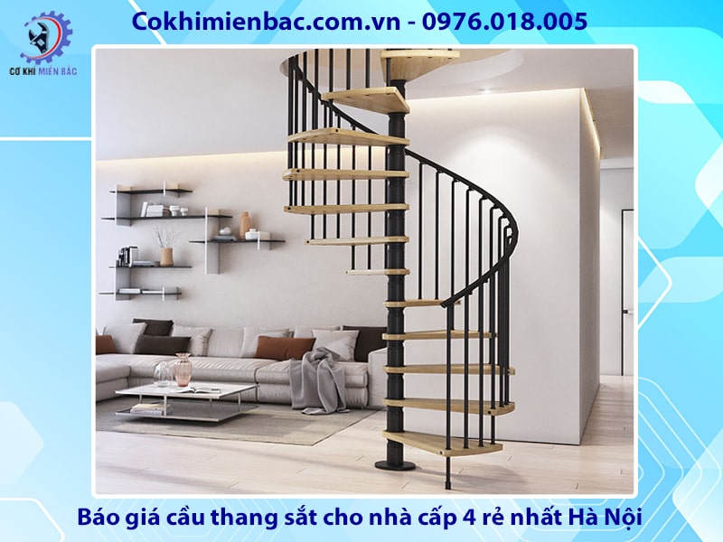 Báo giá cầu thang sắt nhà cấp 4 đẹp giá rẻ nhất Hà Nội