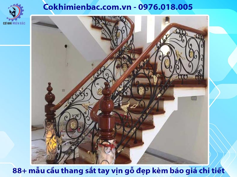 88+ cầu thang sắt tay vịn gỗ đẹp kèm báo giá chi tiết 2024