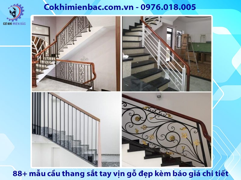 88+ cầu thang sắt tay vịn gỗ đẹp kèm báo giá chi tiết 2024