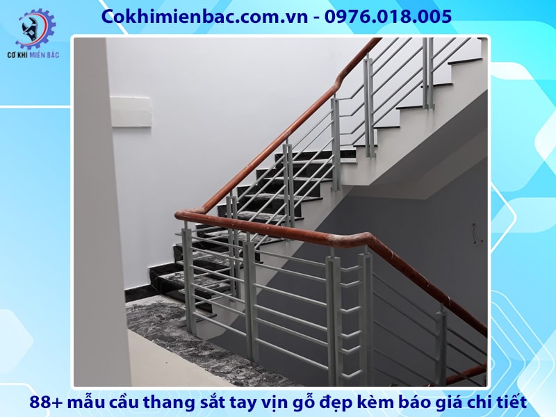 88+ cầu thang sắt tay vịn gỗ đẹp kèm báo giá chi tiết 2024