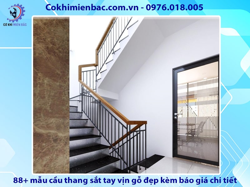 88+ cầu thang sắt tay vịn gỗ đẹp kèm báo giá chi tiết 2024