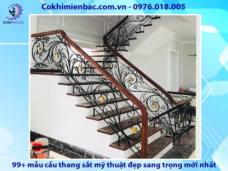 99+ mẫu cầu thang sắt mỹ thuật đẹp sang trọng mới nhất 2024 