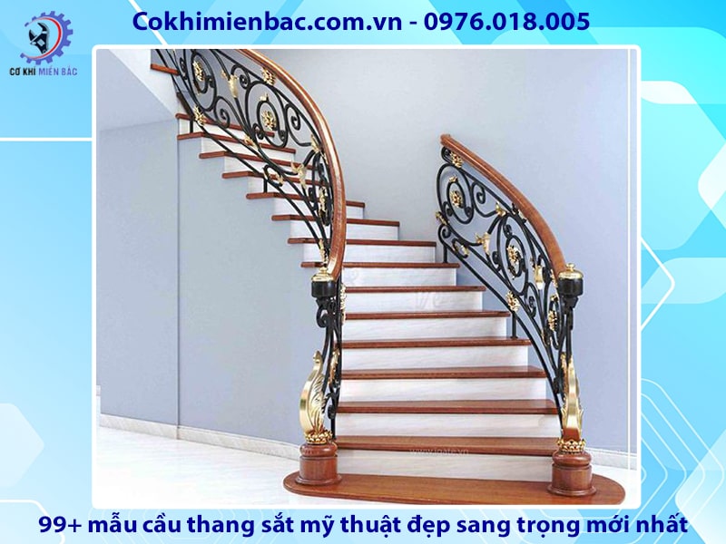 99+ mẫu cầu thang sắt mỹ thuật đẹp sang trọng mới nhất 2024 