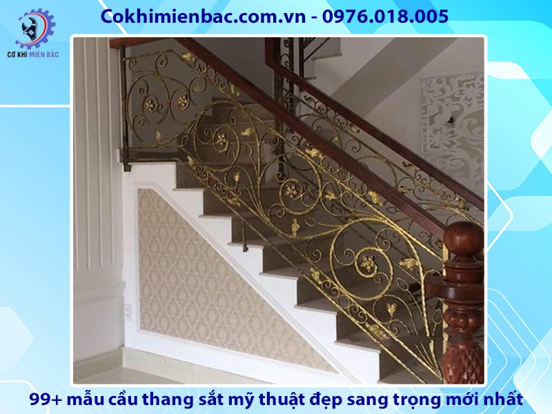 99+ mẫu cầu thang sắt mỹ thuật đẹp sang trọng mới nhất 2024 