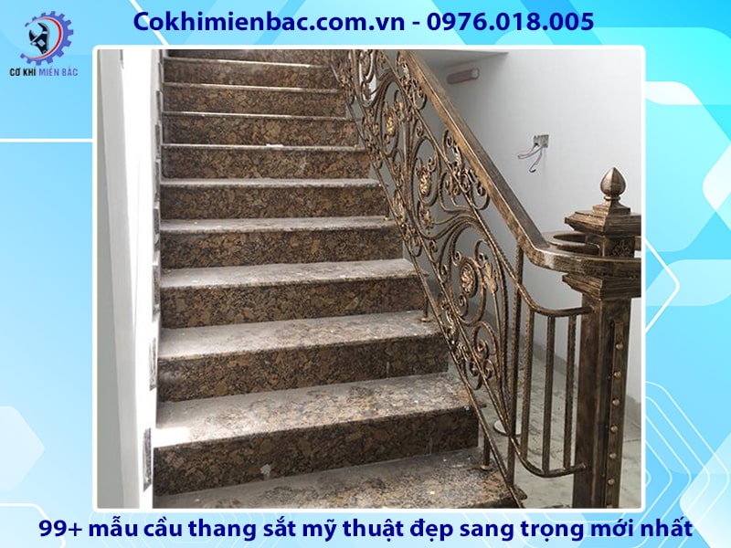 99+ mẫu cầu thang sắt mỹ thuật đẹp sang trọng mới nhất 2024 