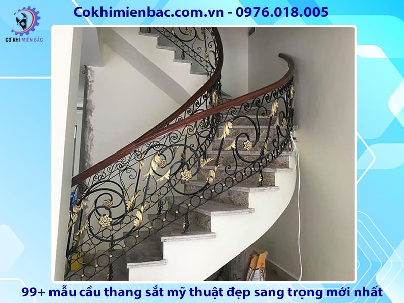 99+ mẫu cầu thang sắt mỹ thuật đẹp sang trọng mới nhất 2024 