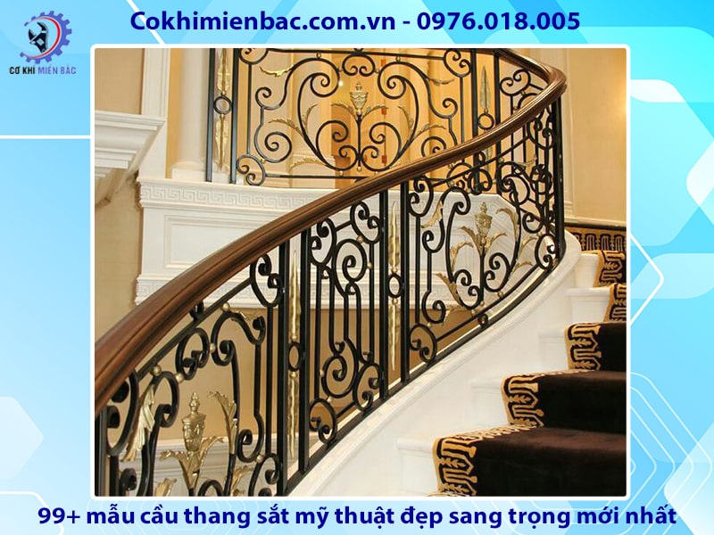 99+ mẫu cầu thang sắt mỹ thuật đẹp sang trọng mới nhất 2024 