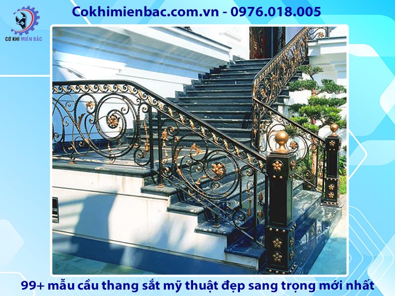 99+ mẫu cầu thang sắt mỹ thuật đẹp sang trọng mới nhất 2024 