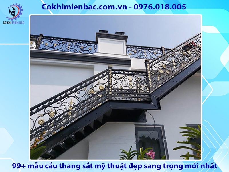 99+ mẫu cầu thang sắt mỹ thuật đẹp sang trọng mới nhất 2024 