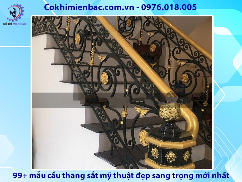 99+ mẫu cầu thang sắt mỹ thuật đẹp sang trọng mới nhất 2024 