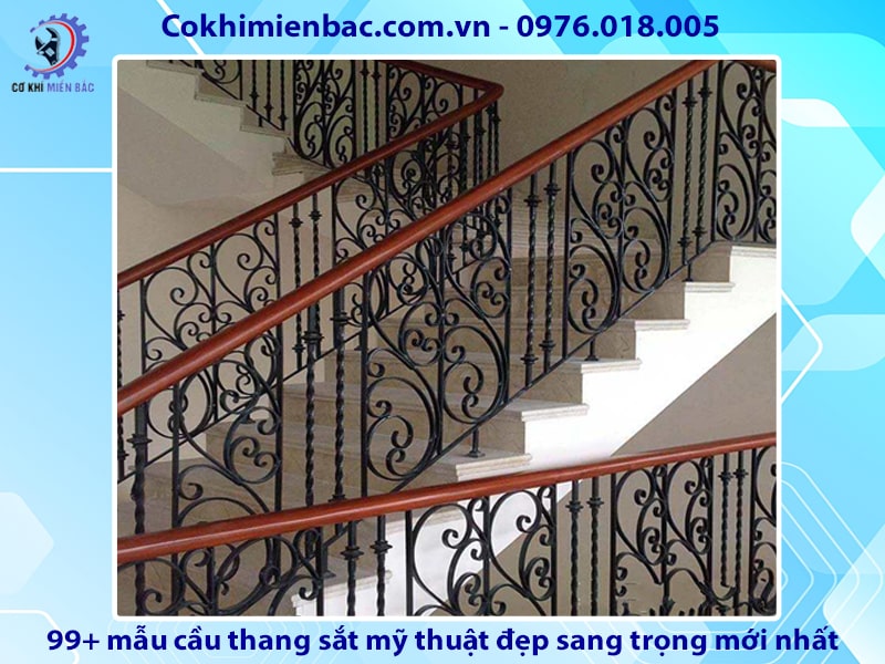 99+ mẫu cầu thang sắt mỹ thuật đẹp sang trọng mới nhất 2024 